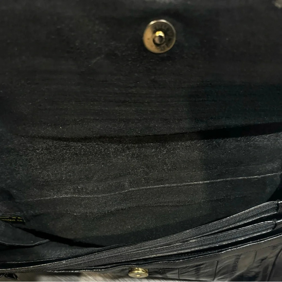 Vintage Eel Skin shoulder bag purse Korea glam party street 90s rare black soft - Picture 3 of 5